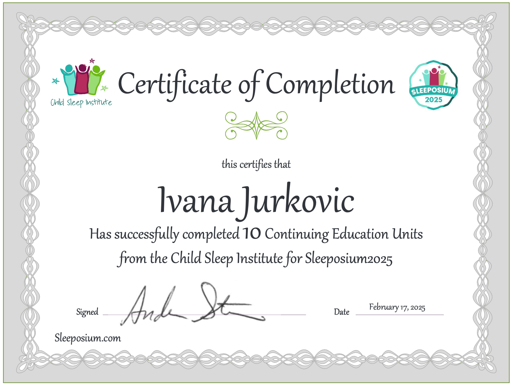 Ivana Jurkovic certifikat